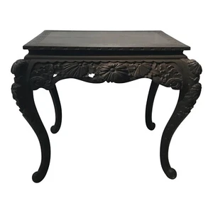 Neoclassical Intricate Hand-Carved Wood Console Table - Picture 1 of 7