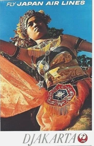 Original vintage poster JAL DJAKARTA INDONESIA DANCER 1970 - Picture 1 of 1