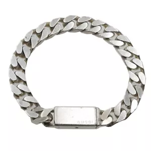 Gucci Sterling Silver 925 SV925 Chain Bracelet 7.6" Men Women K2457 - Picture 1 of 8