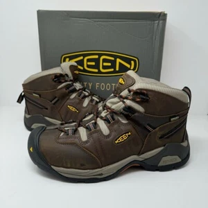 KEEN Men’s Detroit XT Mid Waterproof Soft Toe Boot Black Olive Leather Brown New - Picture 1 of 16