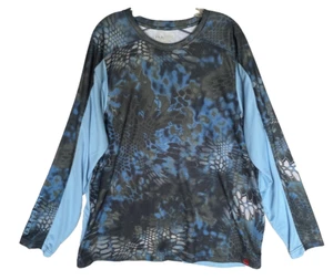 Huk Performance Camicia da Pesca Uomo 3XL Blu Kryptek Nettuno Pullover Manica Lunga - Foto 1 di 17