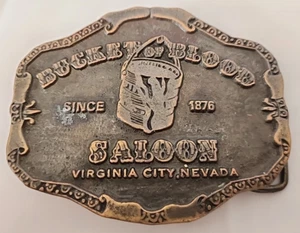 Vintage Bucket of Blood Saloon Belt Buckle Virgina City Nevada VHTF! - Picture 1 of 6