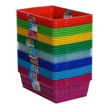 Small Plastic Handy Tidy Baskets 25x16x6cm Office Home Kitchen Organiser Storage