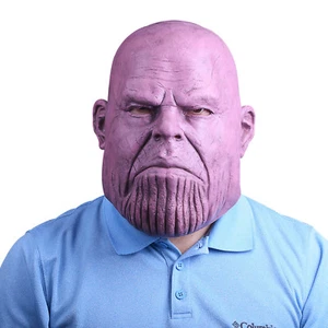 Máscara Endgame 2019 Máscara Thanos Juegos con disfraces Superhéroe Máscara Thanos Látex Nueva - Imagen 1 de 9