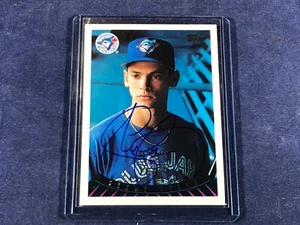 G3-45 BASEBALL CARD - SHAWN GREEN TORONTO ROOKIE - 1995 TOPPS - AUTOGRAPHED - Picture 1 of 2