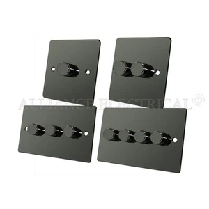 Flat Black Nickel LED Dimmer 250W - 10 Amp 1 Gang 2G 3G 4G 2 Way Dimmer - Picture 1 of 4