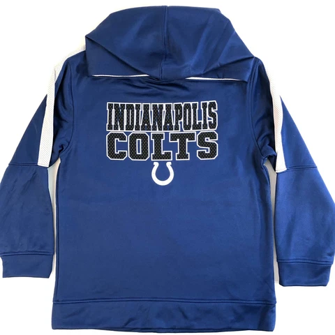 NFL Team Apparel YOUTH M 8/10 Indianapolis Colts Blue DriFit Football Hoodie 🏈 Cover