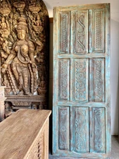 Farmhouse Style Barndoors, Spanish Inspired Blue Door Rustic Mediterranean,96X36