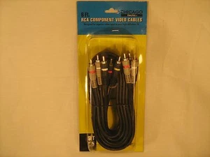 *NUEVO* 6 pies RCA COMPONENTES CABLES DE VIDEO Artículo 98027 Juego de 5 placas de oro 24K [Y116]  - Imagen 1 de 1