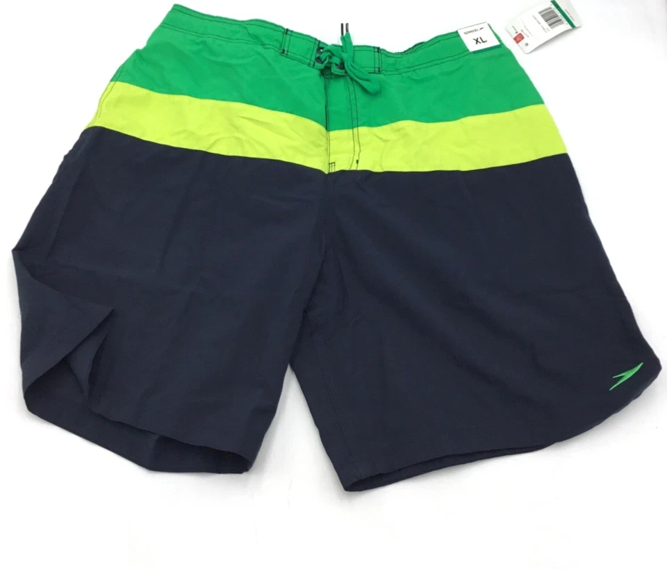 Speedo Horizon Swim Trunks / Board shorts | Navy/Yellow/Green | XLarge