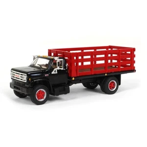 1/64 Pressofuso GMC 6500 Paletti Letto Camion Nero W/Rosso Pali Primo Cambio DCP - Foto 1 di 5