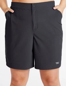 LL Bean UPF Shorts Womens 22 W Plus (9") Black Stretch Poly 3 Pocket - Picture 1 of 15
