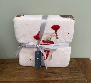 NEXT Christmas Hamish Throw Highland Cow Velour Fleece Xmas 125cm X 160cm - BNWT - Picture 1 of 4