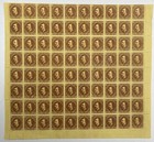 Sarawak. SG 2, 3c brown yellow, pane of 80 + SG 2a, 