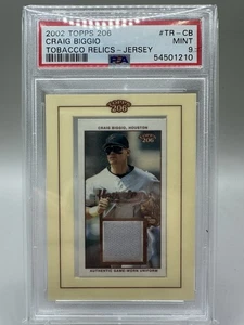 Maglia Craig Biggio 2002 Topps 206 Tobacco Relics PSA 9 Pop 2 nessuna superiore HOF - Foto 1 di 2