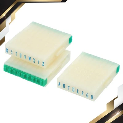 Juegos de sellos de letras desmontables de plástico de 4 mm 26 dígitos tamaño fuente 6 alfabeto A-Z Foto 1 de 4