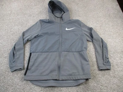Chaqueta Nike Para Hombre Grande Gris Dri-FIT Baloncesto Con Capucha Cremallera Completa Entrenamiento Swoosh Foto 1 de 4