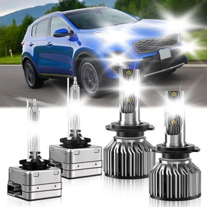 For Kia Sportage 2014-2016 4Pcs Car LED HID Headlights Bulb High Low Beam 6500K - Picture 1 of 11