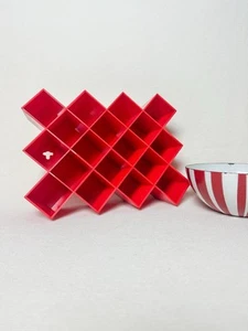 Post Modern COPCO Red Plastic Honeycomb Spice Rack Lubge Randel - Picture 1 of 10