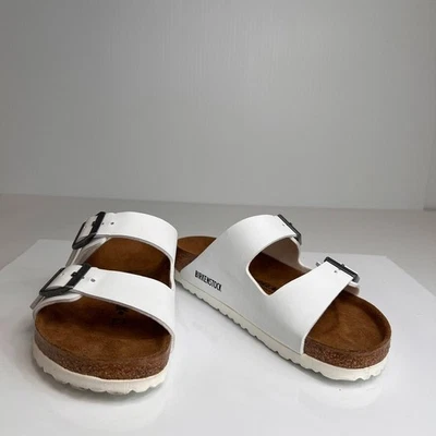 Birkenstock Sandal Women 5 Leather Flat Slide Arizona Strap Work Party Core Ex - Image 1 of 4