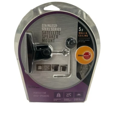 OmniMount 5.0 Wall & Ceiling Stainless Steel Series Satellite Speaker Mount NEW - Image 1 of 4