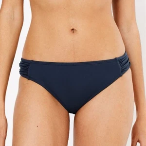 Parte inferior de bikini Jessica Simpson para mujer hipster fruncida lateral azul marino XL NUEVO - Imagen 1 de 9
