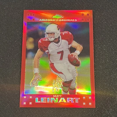 MATT LEINART Red Refractor 100/139 2007 Topps Chrome Football TC1 arizona - Image 1 of 2