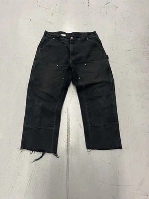 Vintage Carhartt Double Knee B01 BLK 34 27 Black Distressed USA Faded - Image 1 of 4