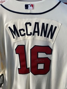 BRIAN MCCANN Autographed Signed Atlanta Braves Baseball Authentic Issued Jersey - Picture 1 of 4