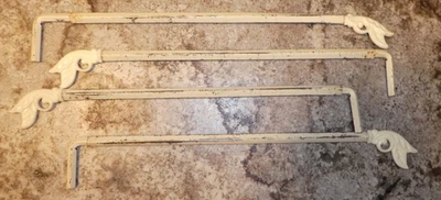 Conjunto de 4 hastes de cortina vintage ajustável braço oscilante folhas Acanthus - Imagem 1 de 4
