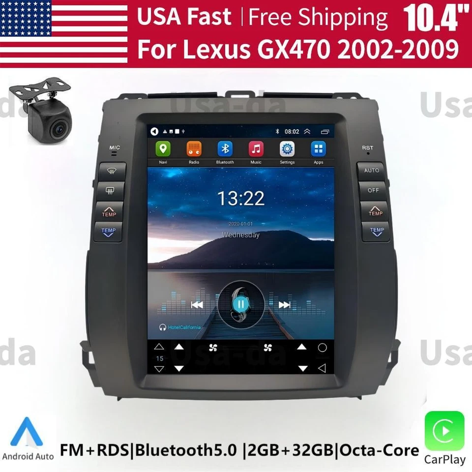 Unidad principal estéreo radio navegación GPS coche 10,4" para Lexus GX470 2002-2009 2+32G Foto 1 de 4