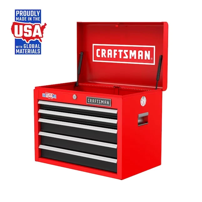 Craftsman CMST98263RB 5 Drawer 650 Lb Load Cap Red/Black Light Duty Tool Chest