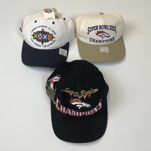 Denver Broncos Super Bowl XXXII Champions Hat Lot of Three 3 Snapback Cap NFL - Picture 1 of 18