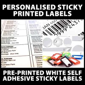 PEGATINAS AUTOADHESIVAS BLANCAS PREIMPRESAS MINI ETIQUETAS - DIRECCIÓN DE DEVOLUCIÓN COMERCIAL  - Imagen 1 de 1