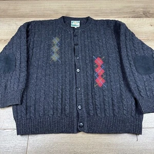 Gaeltarra Women's Charcoal Gray Wool Sweater Cardigan Size 52 L Large Ireland - Picture 1 of 6