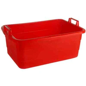 Wanne 26 l rot eckig Wäschekorb Sammler 50 cm hochstehende Griffe waschen stabil - Bild 1 von 1