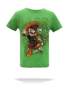Boy T-Shirt Karani Art Charro Montado Green Short Sleeve - Picture 1 of 2