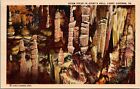 Luray Caverns, Virginia~Giant’s Hall~Totem Poles~Vintage Linen Postcard~KB2
