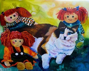 Among Friends 8x10 Ragdoll CAT print by Artist Sherry Shipley - Picture 1 of 1