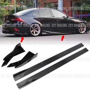 For Lexus IS200 IS350 IS250 IS400 Gloss Side Skirt Extension Lip + Rear Splitter - Picture 1 of 12