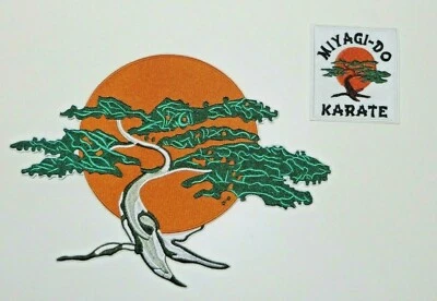 Karate Kid MIYAGI-DO KARATE Embr. Iron On 10" Jacket Patch & Shoulder Patch Set