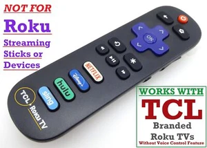 Pre-Owned TCL Roku TV Remote **NOT FOR ROKU STREAMING DEVICES** (WRC280J) [NDHS] - Picture 1 of 4