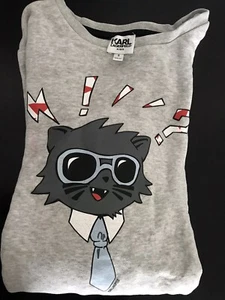 Karl Lagerfeld Designer Kids Sweater 7-8 Years Cat Grey Jumper Pullovers - Picture 1 of 8