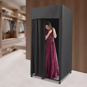 Moderno tocador portátil negro y sala de estar móvil con 4 ruedas universales - Imagen 1 de 15