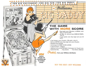 Folleto/anuncio de pinball Big Daddy Williams - difícil de encontrar - Imagen 1 de 1