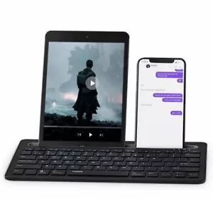 Multi-Device Bluetooth Keyboard,Rechargeable Noiseless Portable WirelessKeyboard - Picture 1 of 7