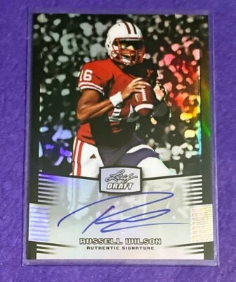 Tarjeta de fútbol americano Leaf Metal Draft 2012 #RW1 Russell Wilson automático radiocontrol casi nuevo-como nuevo número 11/99 Foto 1 de 4
