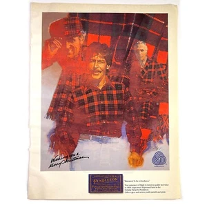Pendleton Wollmühlen Vintage 1983 80er Jahre Druck Anzeige Büffelscheck Weihnachten - Bild 1 von 1