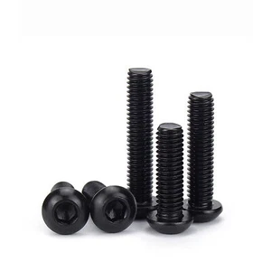 M2 M3 M4 M5 M6 M8 BUTTON HEAD SCREWS BLACK HEX ALLEN SOCKET BOLTS A2 STAINLESS - Picture 1 of 3