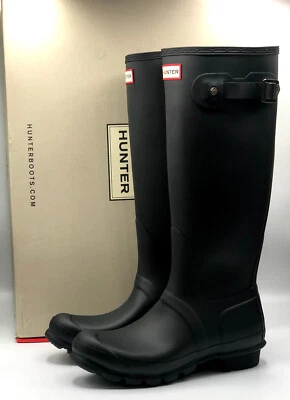 Hunter Women's Original Tall Matte Black Rain Boots - NEW w/ Box - PICK SIZE - Image 1 of 4